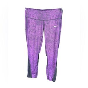 Nike DRI FIT Women's Leggings Purple and Black size xs